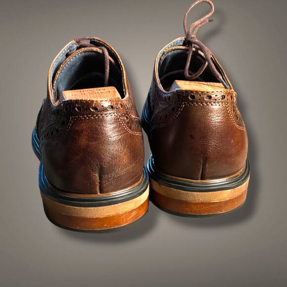 Men\'s US 11M  ENGLISH LAUNDRY  Brown Leather Brogue Wingtip Dress Shoes EUC main image 10
